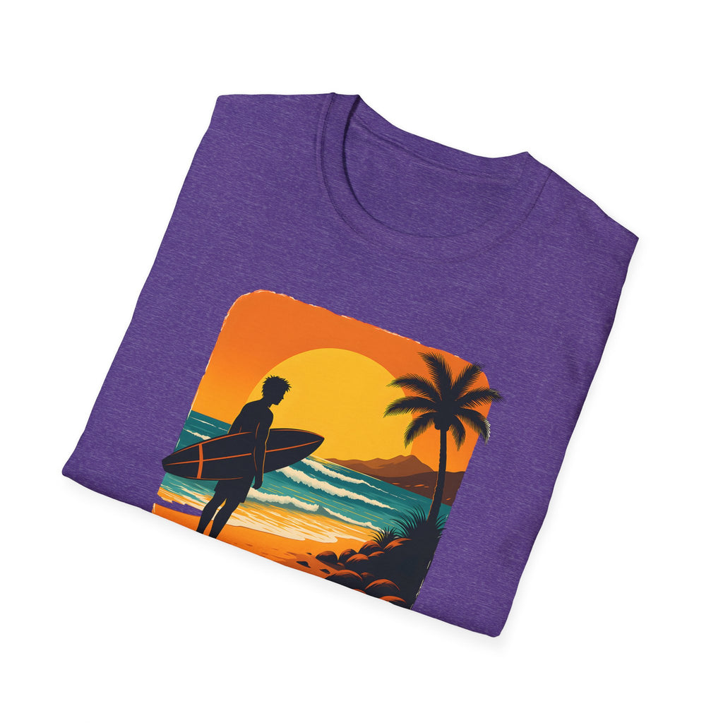 Sunset Surfer on Beach T-Shirt